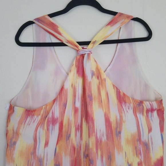 Gap Colorful Flowy Racerback Silky Lined Tank Top Blouse - Picture 11 of 12